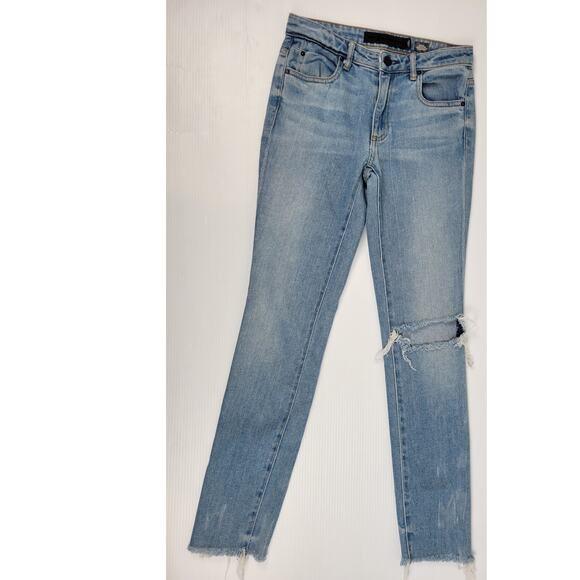 Alexander Wang Womens 24 Distressed‎ Denim Jeans Light Indigo Fade Blue Wang 001 - Picture 1 of 12